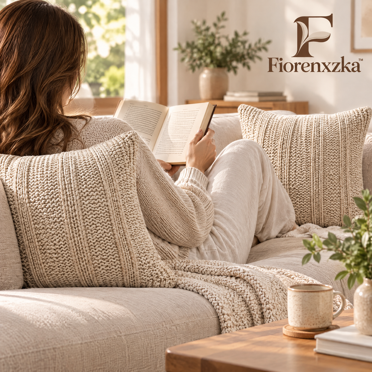 Fiorenxzka™ Knitted Decorative Throw Pillow Set image 3