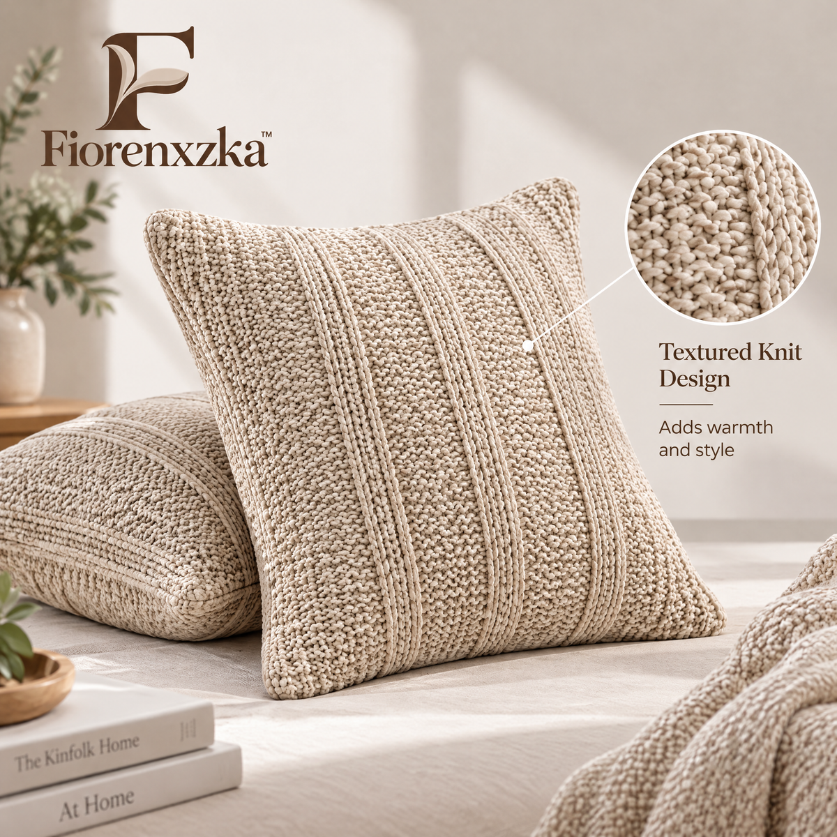Fiorenxzka™ Knitted Decorative Throw Pillow Set image 4