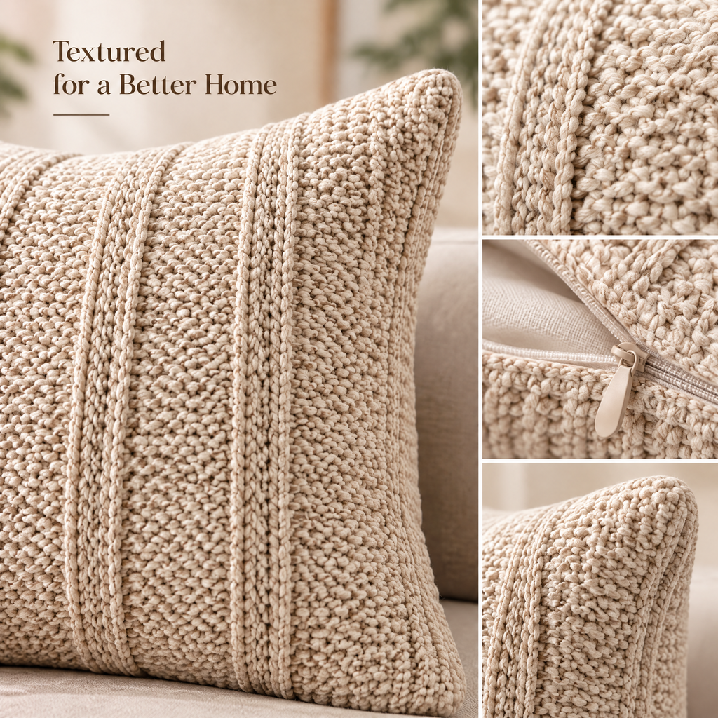 Fiorenxzka™ Knitted Decorative Throw Pillow Set image 5