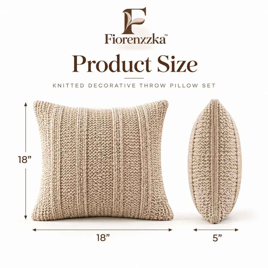 Fiorenxzka™ Knitted Decorative Throw Pillow Set image 6