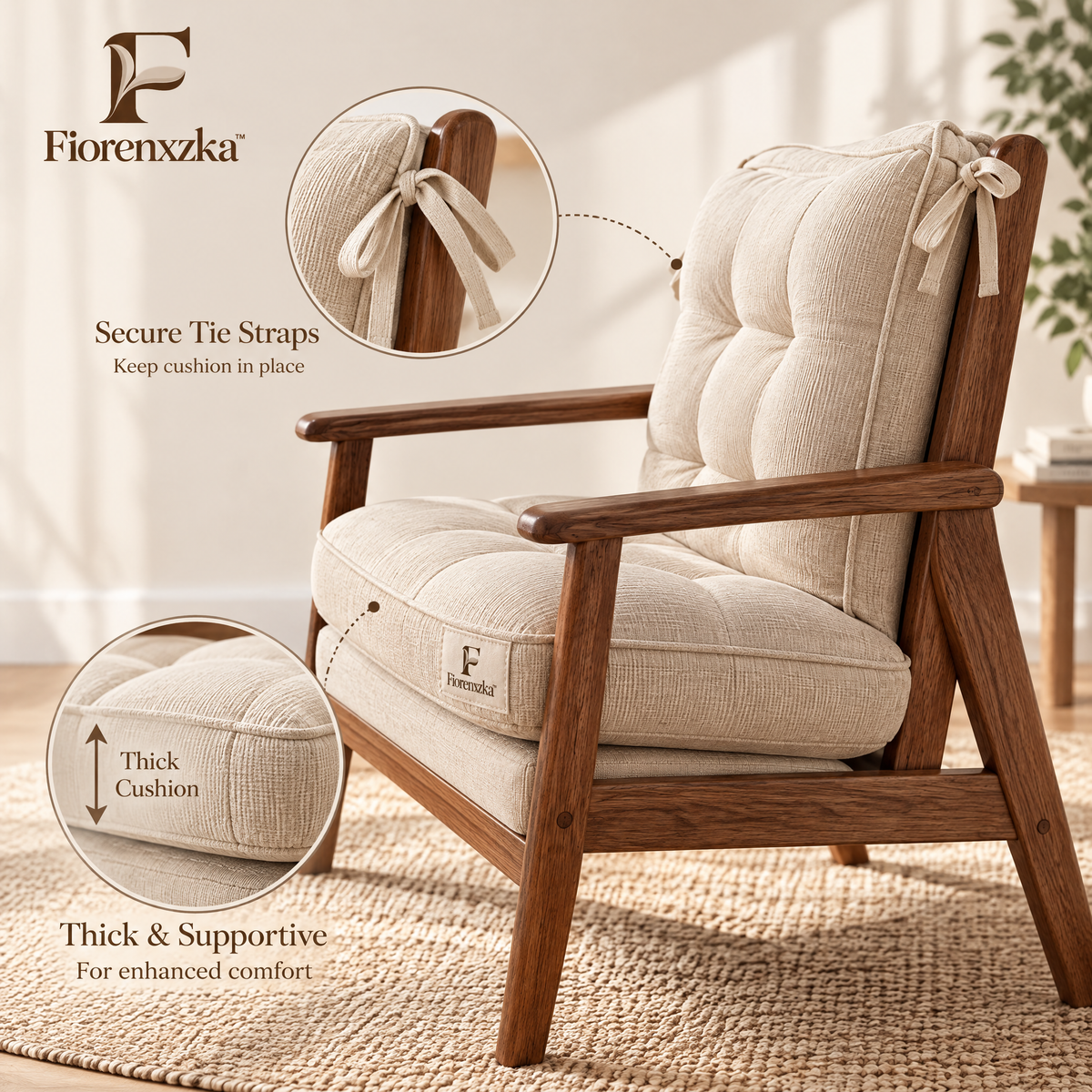 Fiorenxzka™ Decorative Accent Chair Cushion image 4