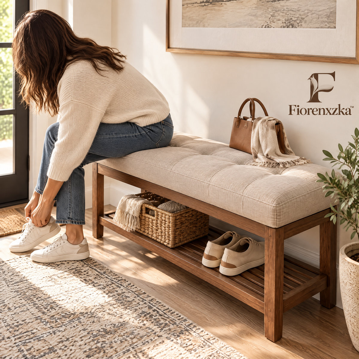 Fiorenxzka™ Entryway Upholstered Bench Cushion image 3